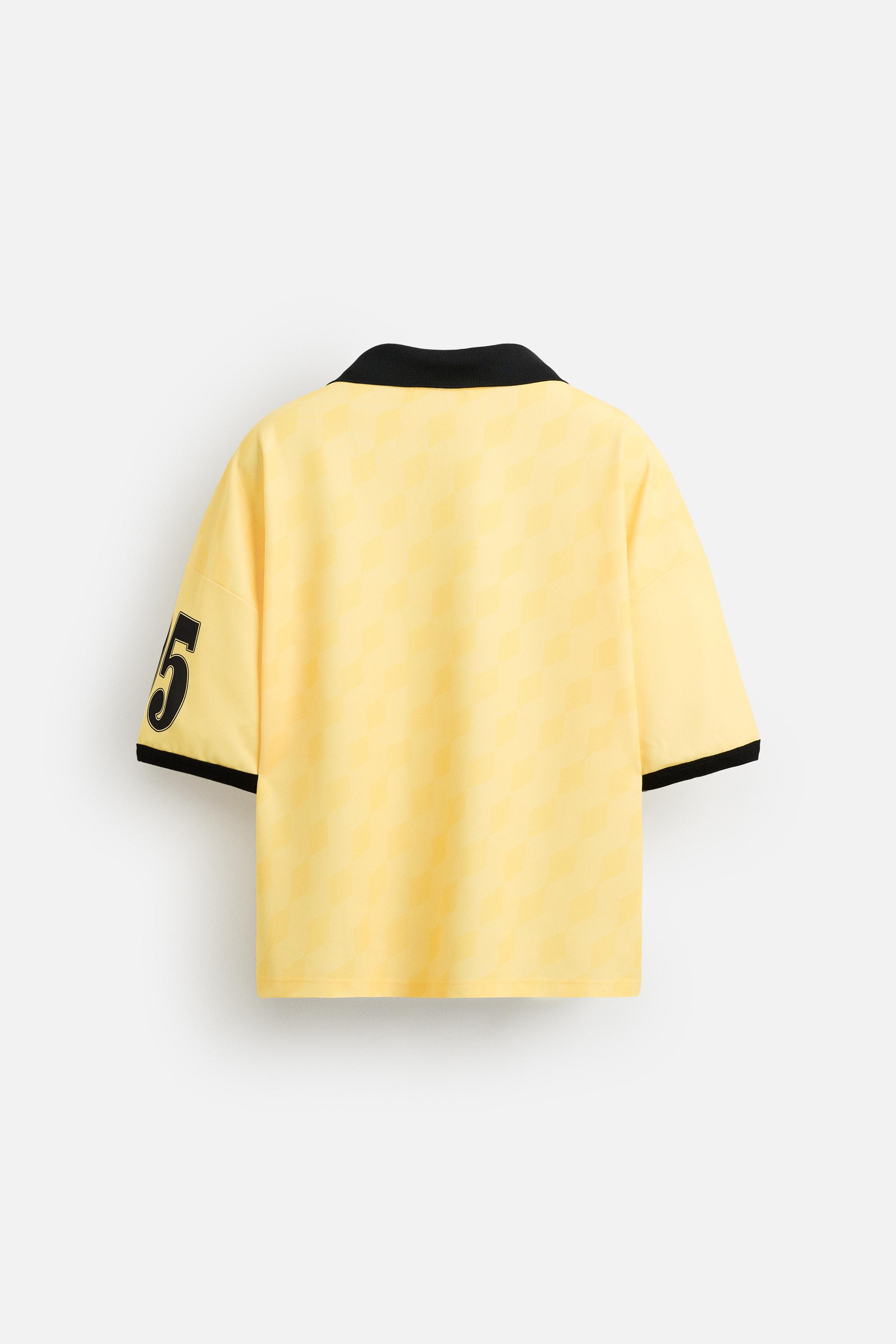 RETRO FOOTBALL PRINT POLO SHIRT